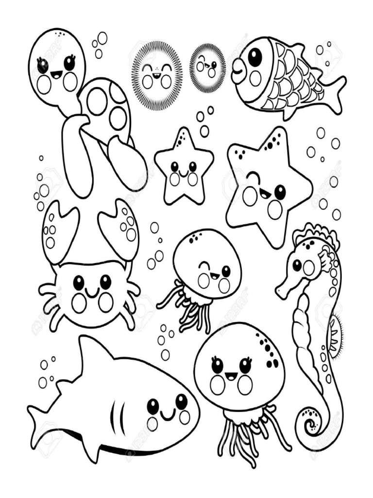 Animales Acuaticos para Colorear | PDF