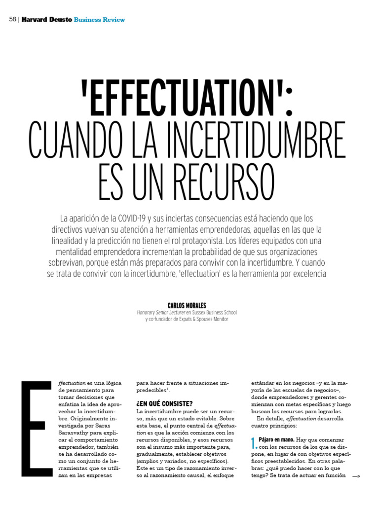 Effectuation: Estrategia ante la Incertidumbre | PDF | Iniciativa ...