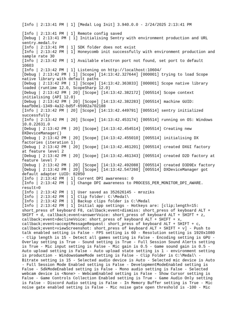 Medal App Initialization Log 3.94 | PDF | Computer Keyboard | Keyboard ...