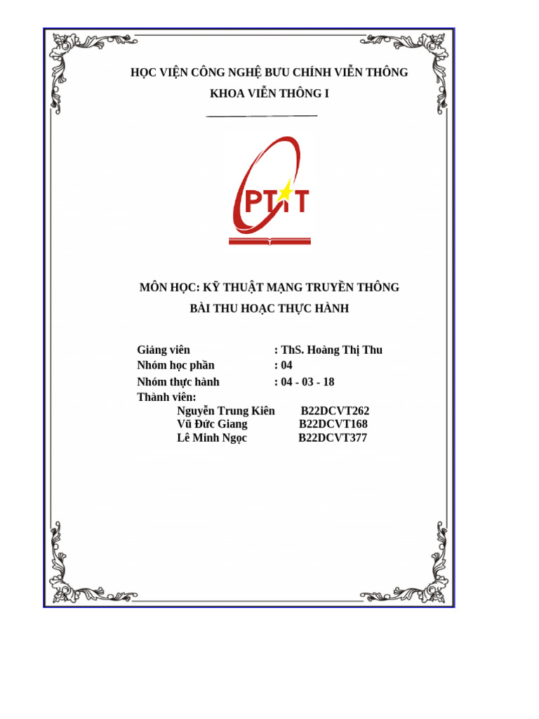 Baocao TH MTT Nhom18 | PDF