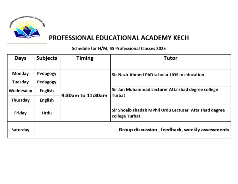 HM Time Table | PDF