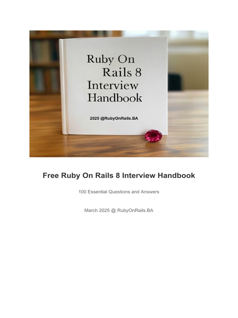 Ruby on Rails 8 Interview Handbook | PDF | Ruby On Rails | Databases