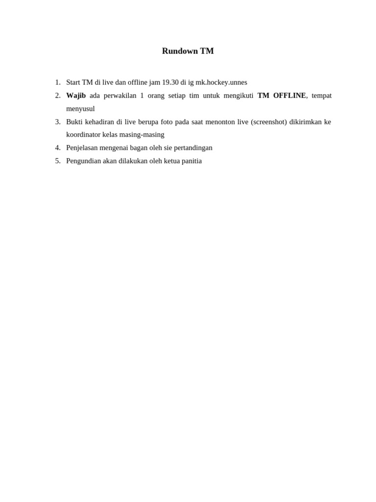 Rundown TM | PDF