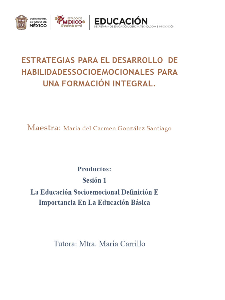 Estrategias para Habilidades Socioemocionales | PDF | Las emociones ...