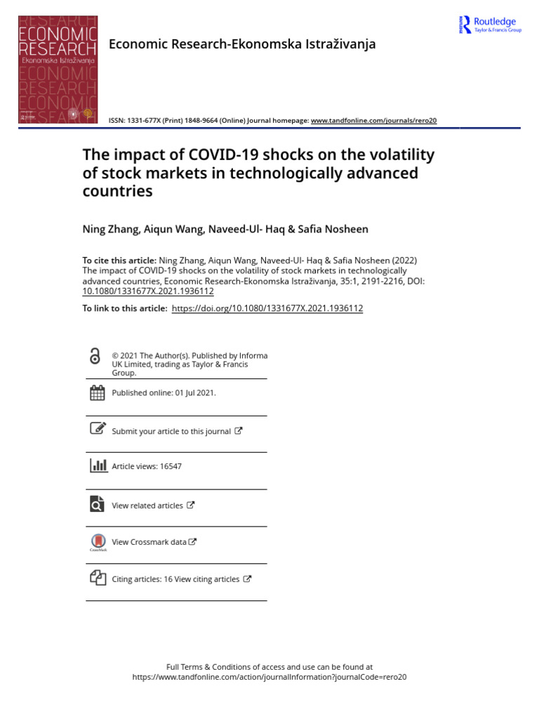 The Impact of COVID-19 Shocks On The Volatility of Stock Markets in ...