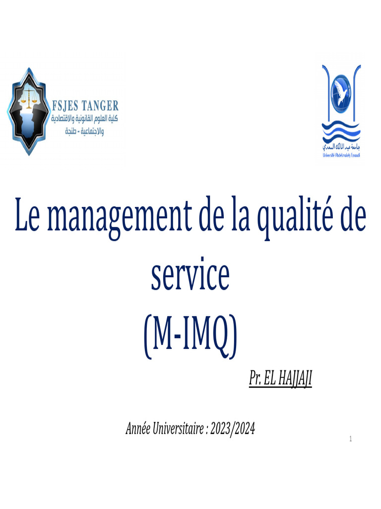 Management de la qualité de service | PDF | Management de la qualité ...