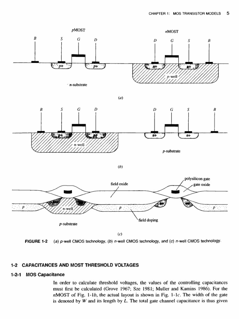 MOS Transistor Models and Capacitance | PDF