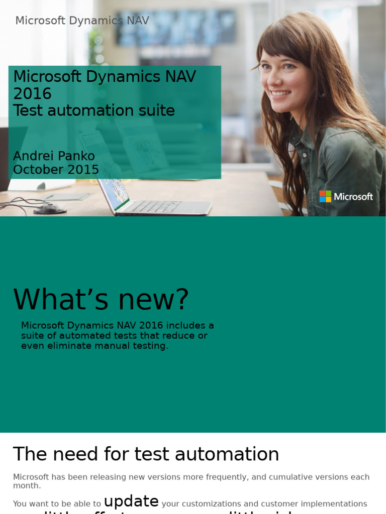 NAV 2016 Test Automation Suite Overview | PDF | Xml | Library (Computing)