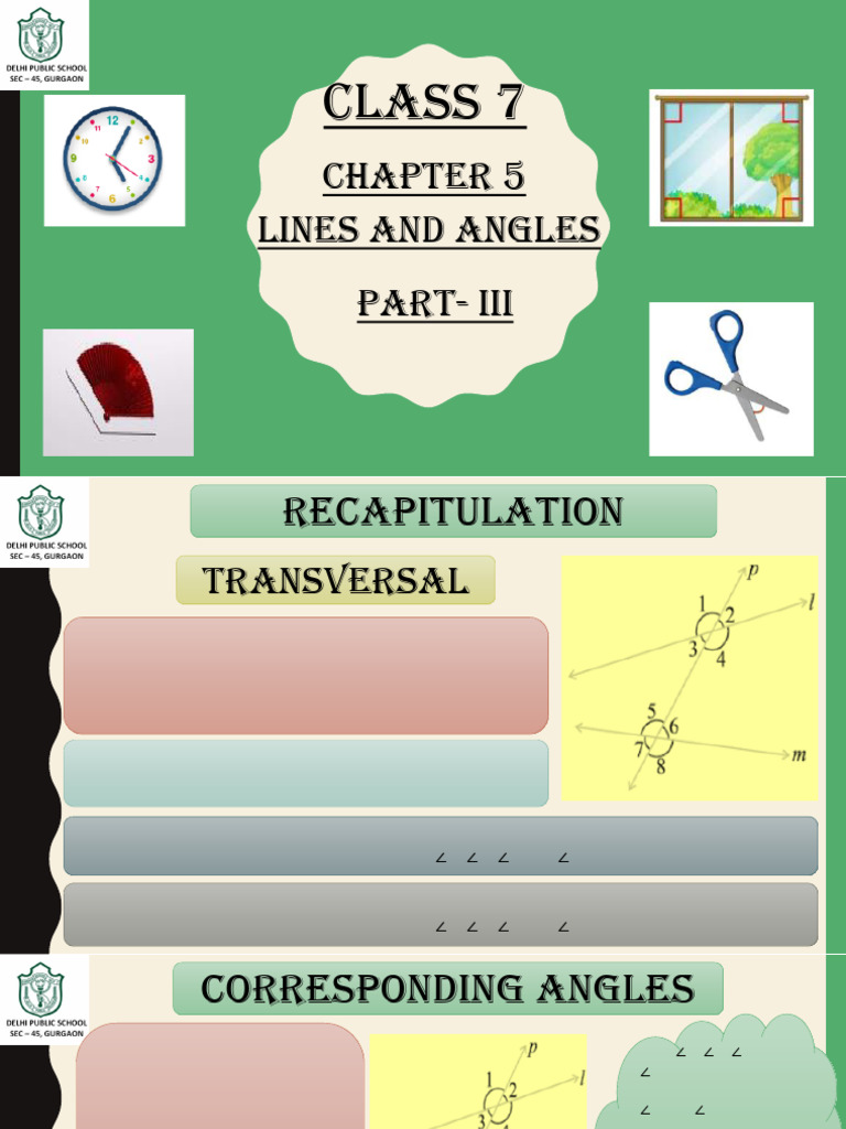 Lines and Angles: Class 7 Overview | PDF | Angle | Elementary Geometry