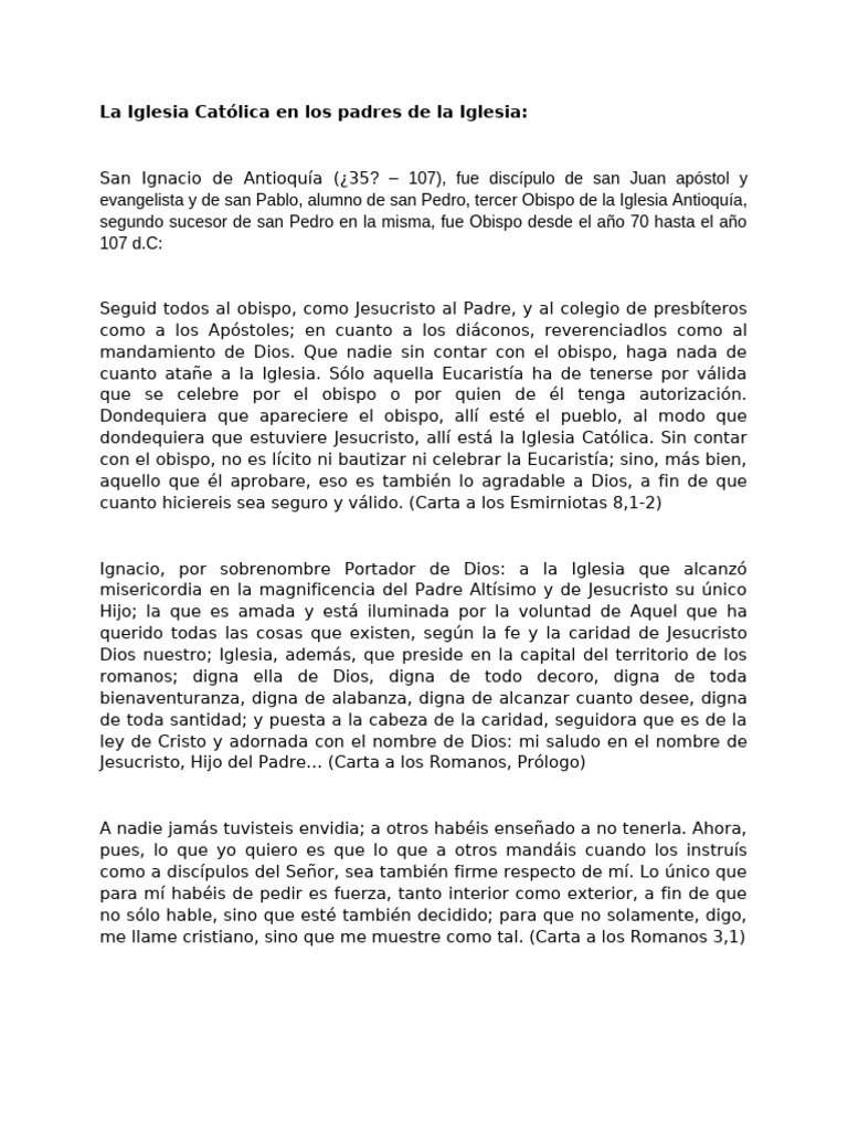 Padres de la Iglesia y la Tradición Católica | PDF | Iglesia Católica ...