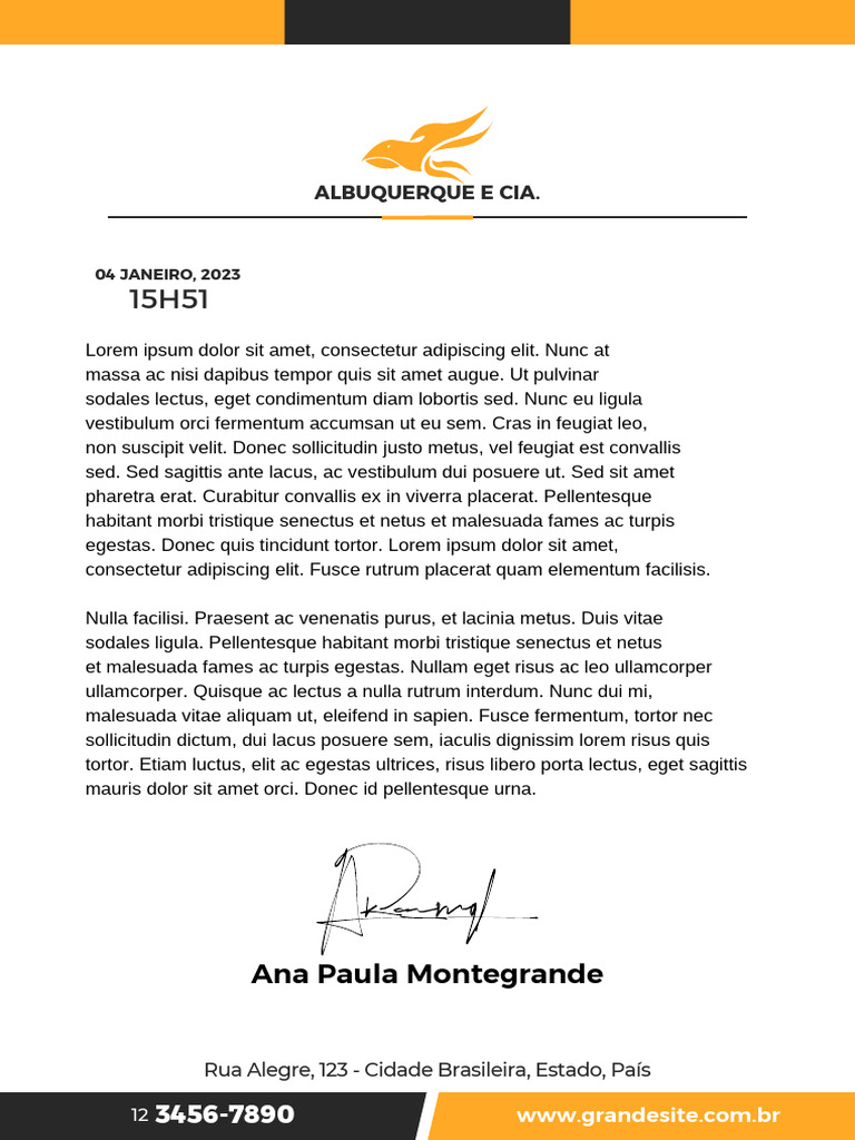 A4 Documento Profissional Branco Laranja e Cinza | PDF