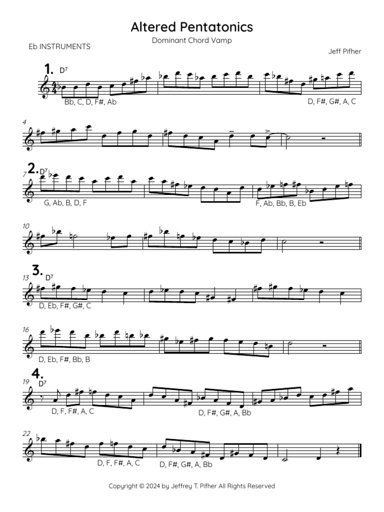 Altered Pentatonics - Eb Instruments | PDF