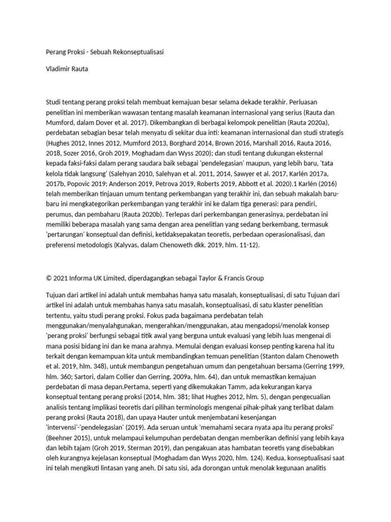 Rekonseptualisasi Perang Proksi | PDF