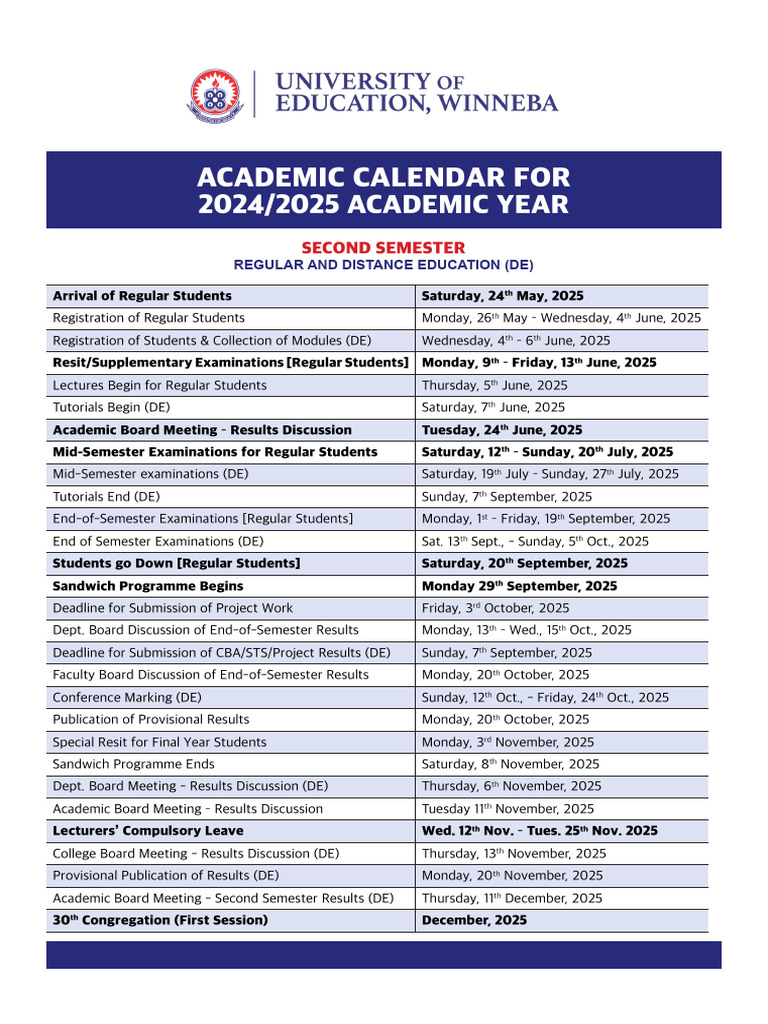 Academic Calendar 2024/2025 Overview | PDF | Academic Term