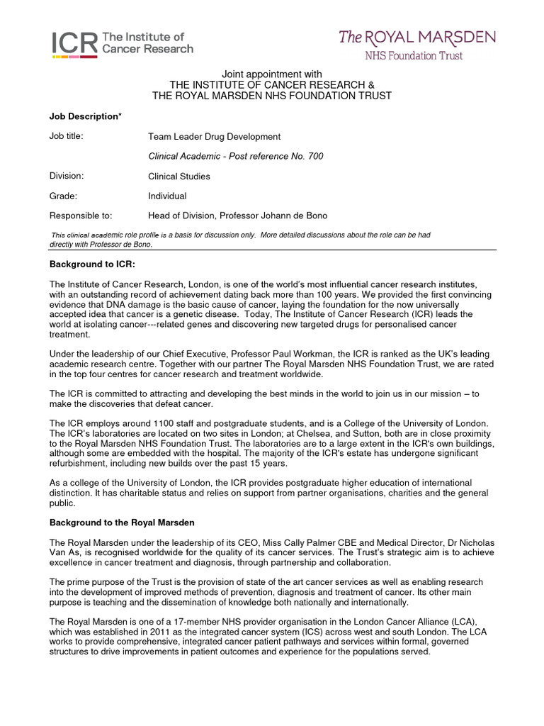 Joint Appointment in Cancer Research | PDF | Clinical Trial | Medicine