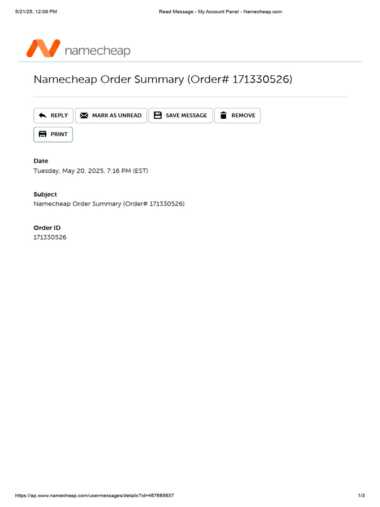 Namecheap Order Summary for Hosting & SSL | PDF | Telecommunications ...