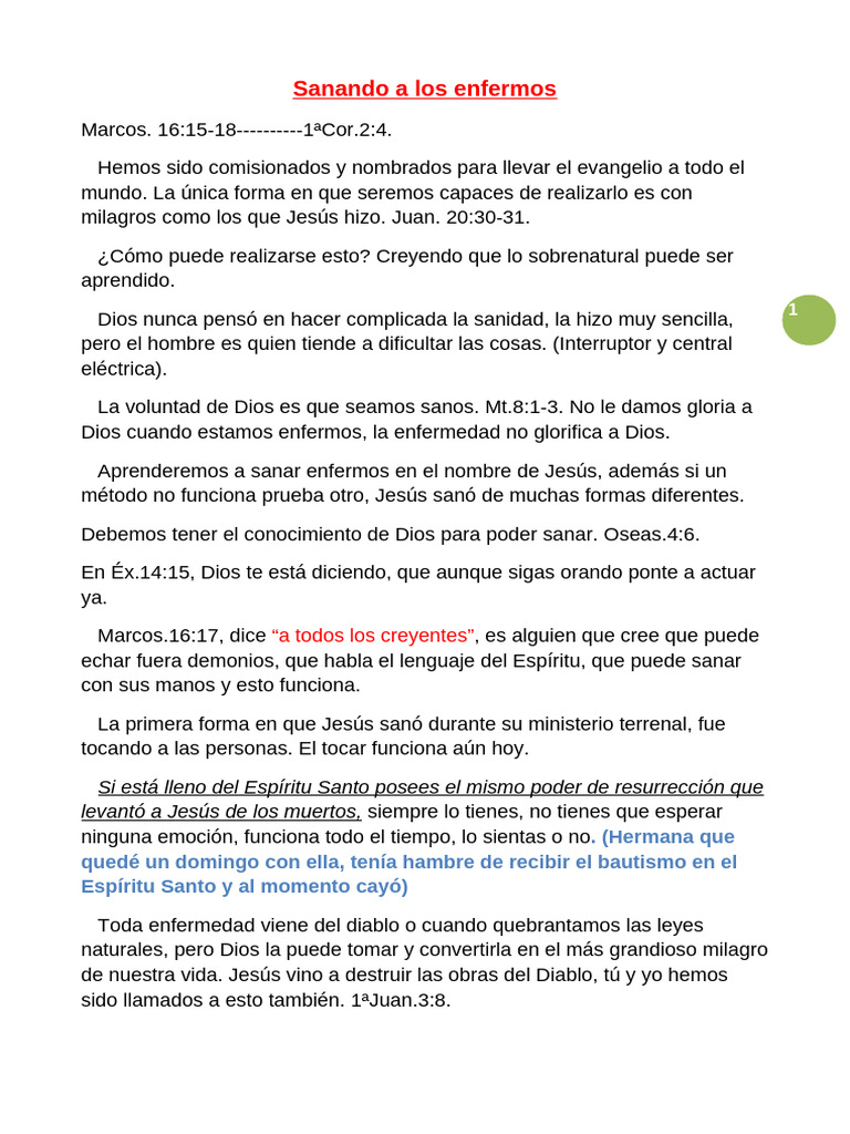 Cómo sanar a los enfermos según la fe | PDF | Jesús | Demonios