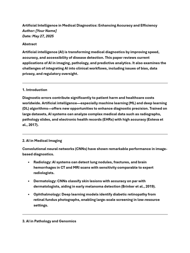 AI Transforming Medical Diagnostics | PDF | Artificial Intelligence ...