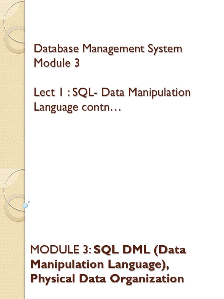 SQL Data Manipulation & Organization Guide | PDF | Database Index ...