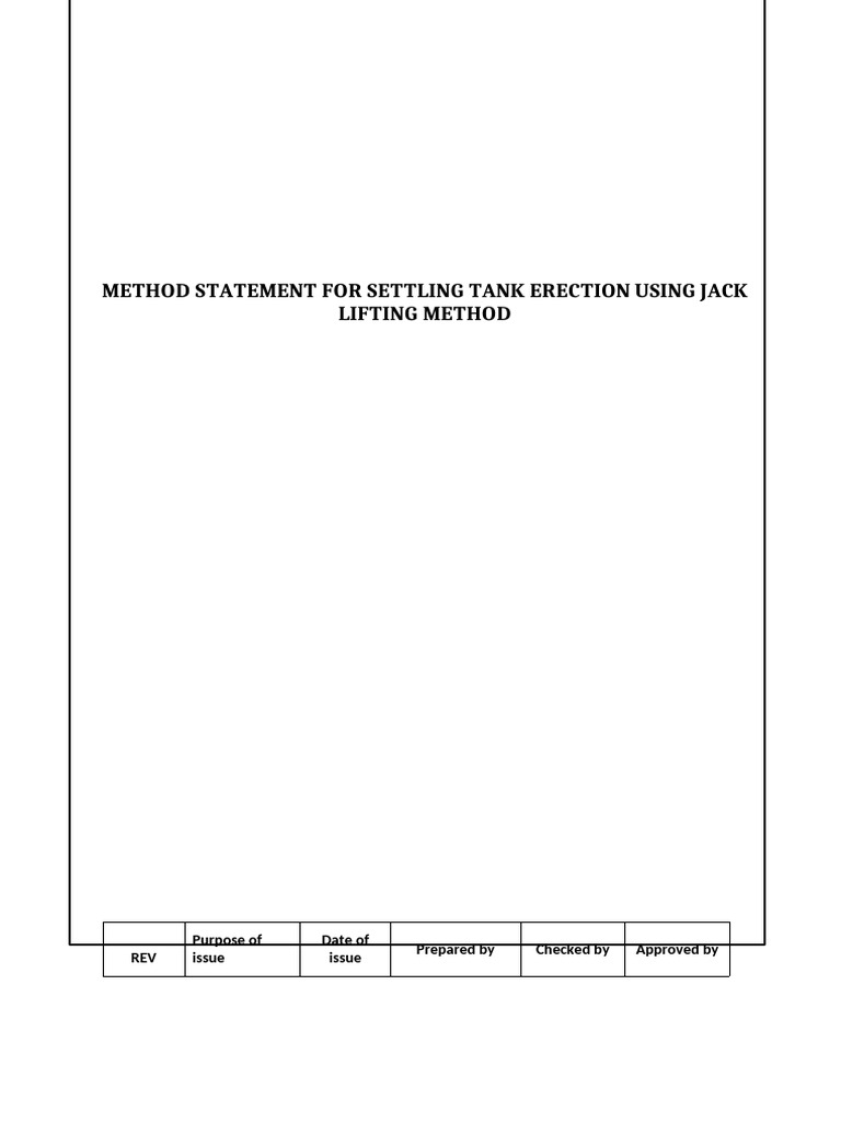 Settling Tank Erection Method Statement | PDF | Scaffolding | Pipe ...