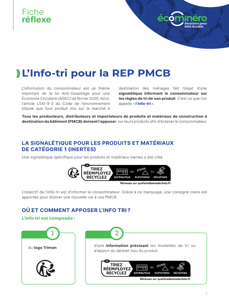 Info-tri pour REP PMCB : Guide et Obligations | PDF