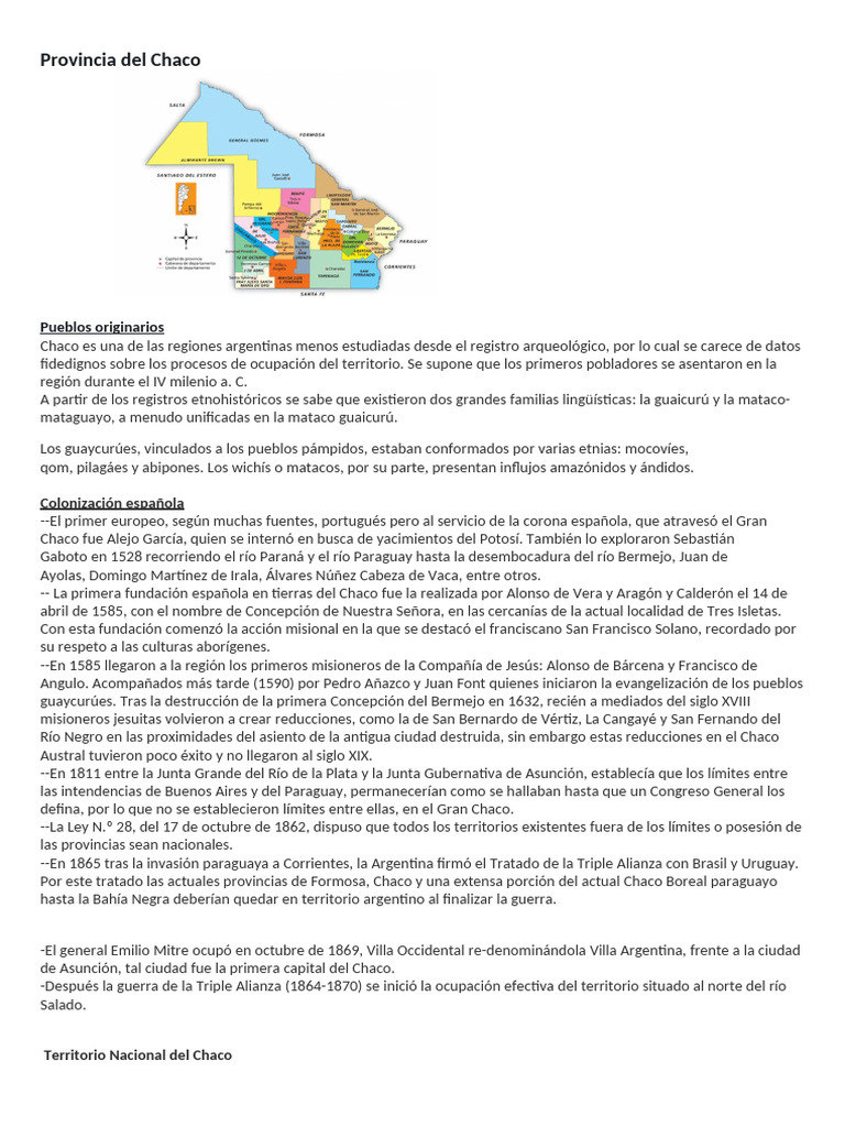 Historia y Pueblos del Chaco Argentino | PDF