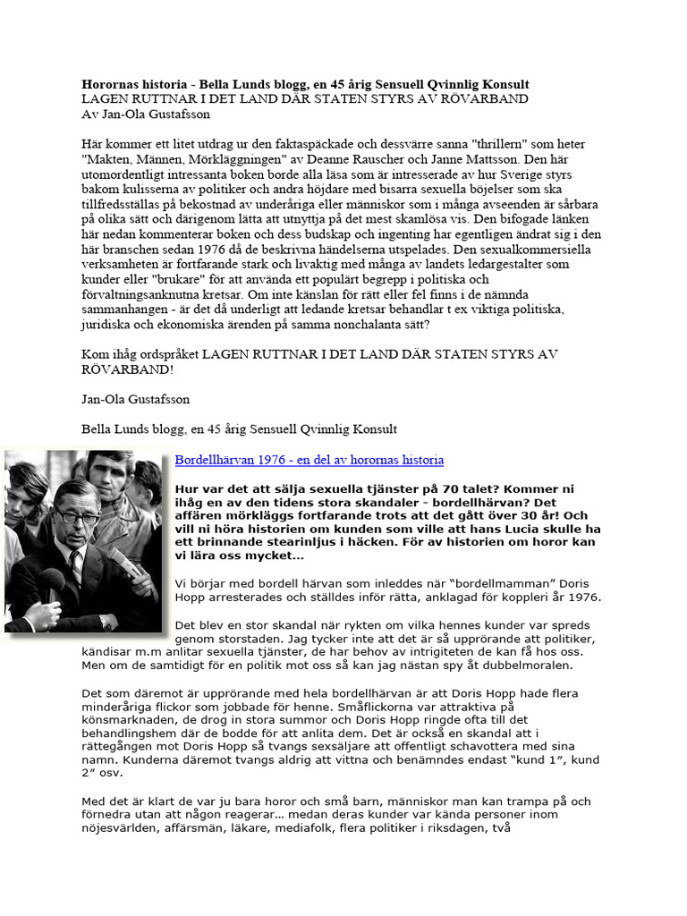 Geier Affaire Swedish Government Prostitution | PDF