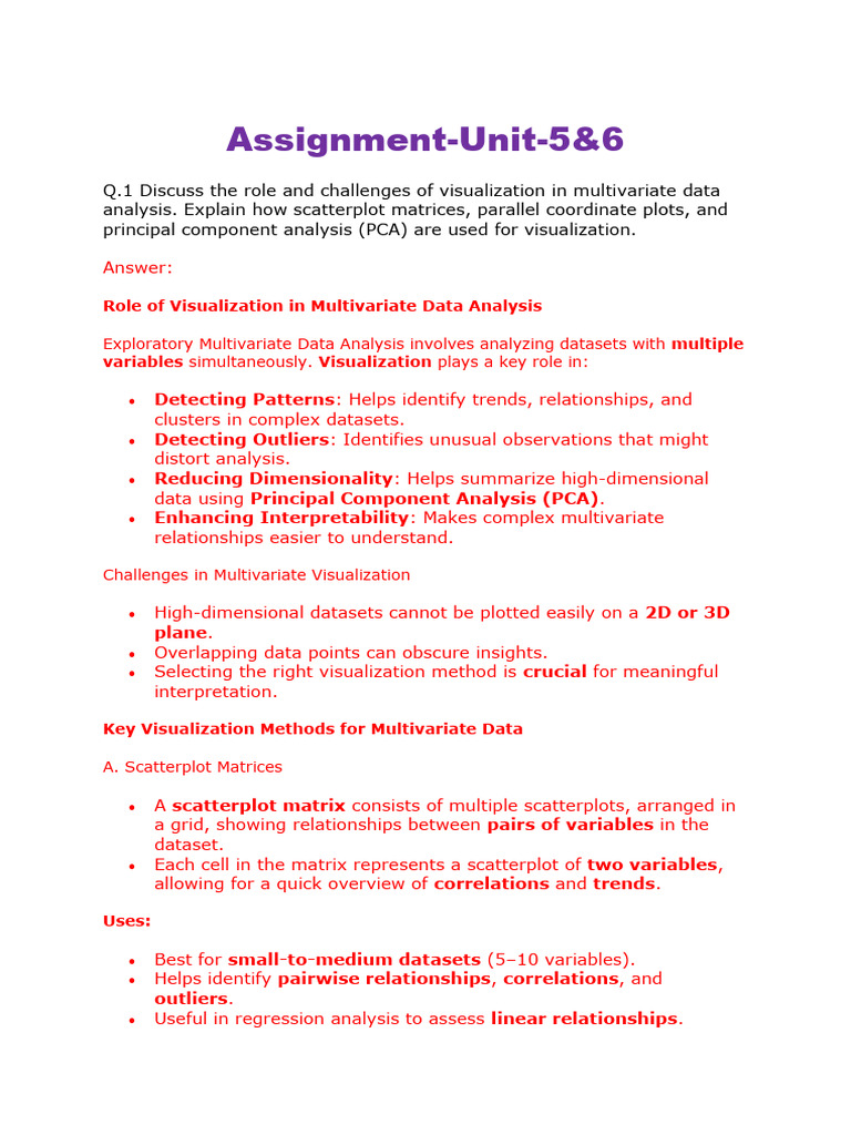 Assignment - Unit-5 Answers | PDF | Cluster Analysis | Principal ...