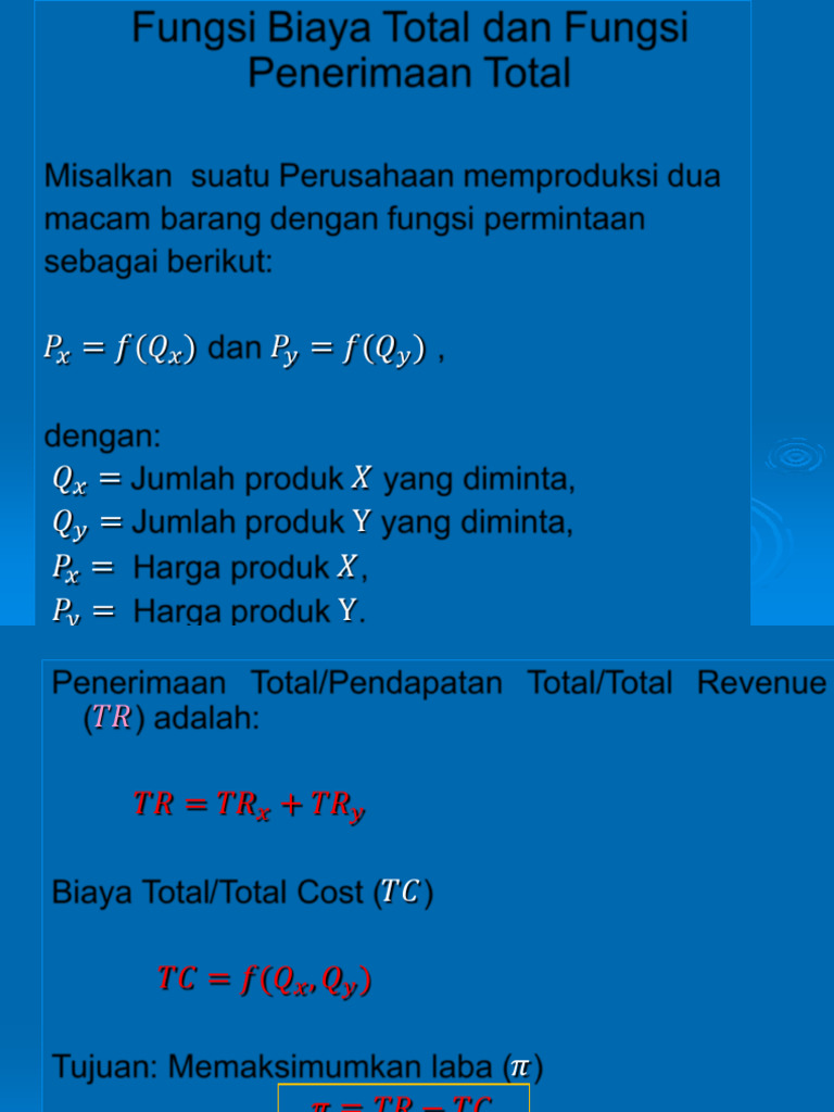 Maksimumkan Laba dengan Fungsi Biaya Total | PDF