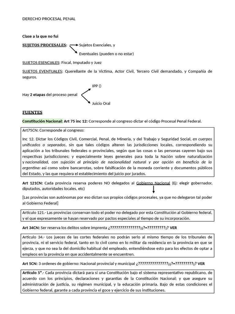 Sujetos y Etapas del Derecho Procesal Penal | PDF | Derecho penal ...