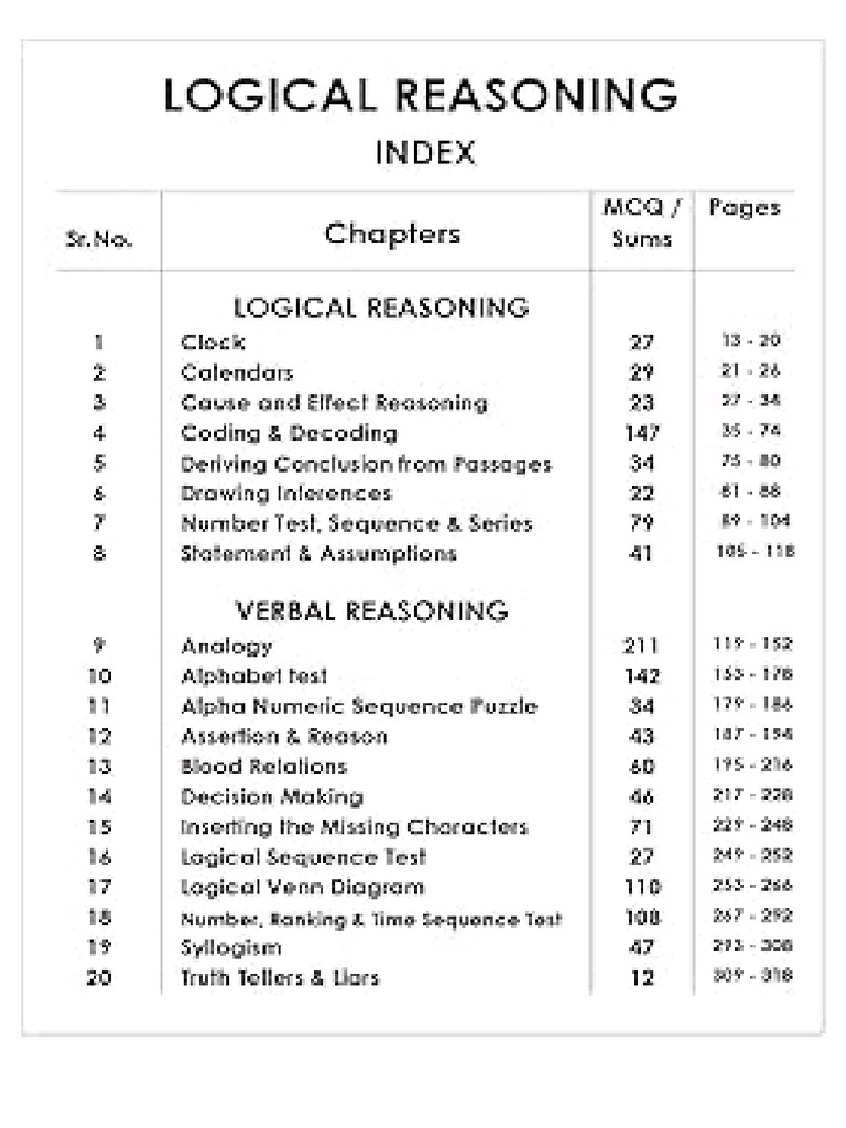 Logical Reasoning Sylabbbus | PDF