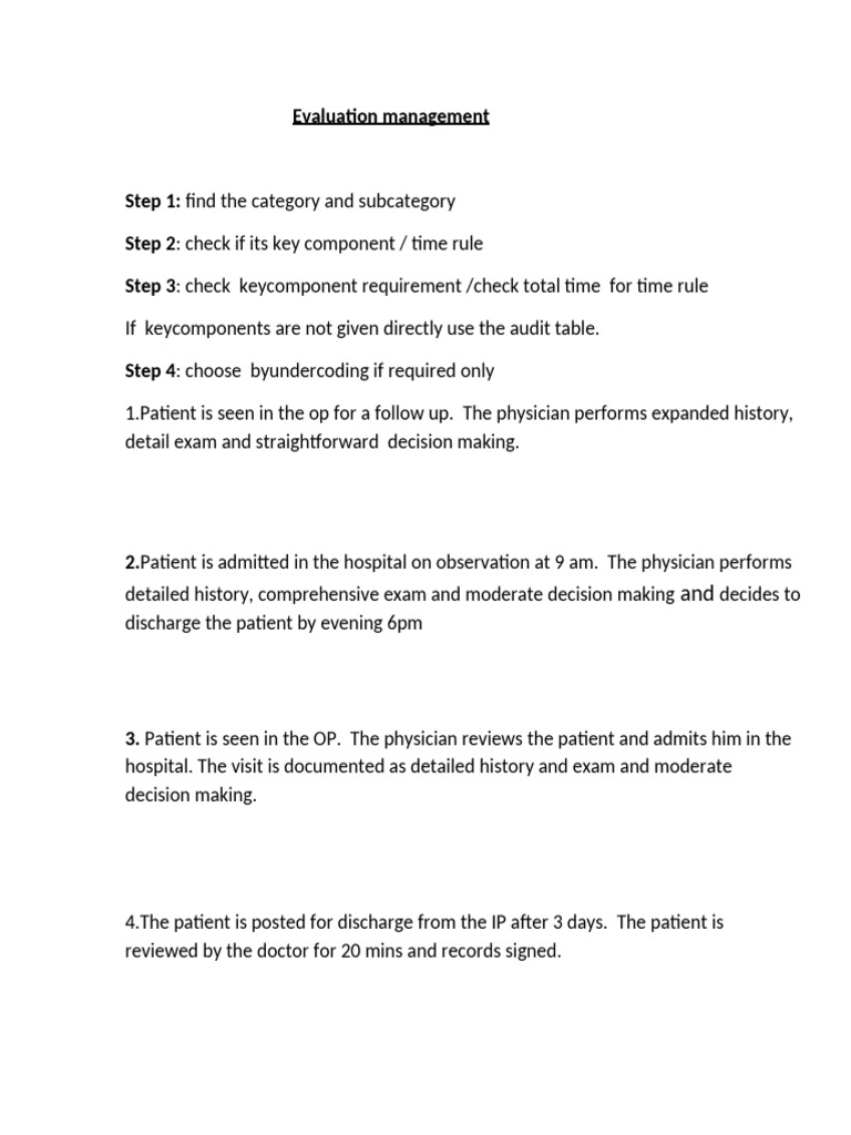 Evaluation and Management Coding Guide | PDF | Emergency Department ...