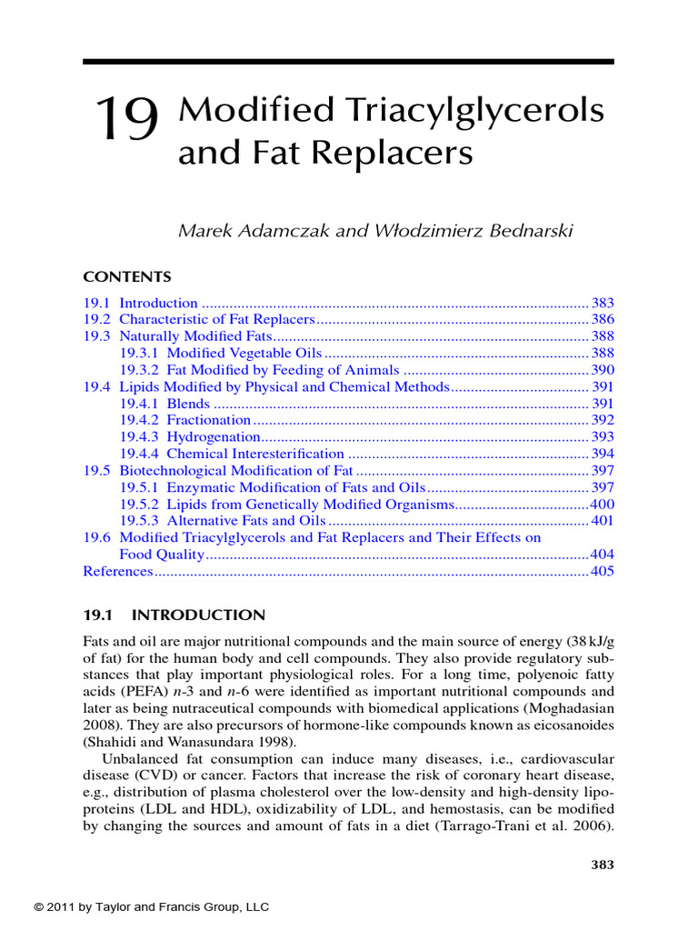 19 Modified Triacylglycerols | PDF | Trans Fat | Fat