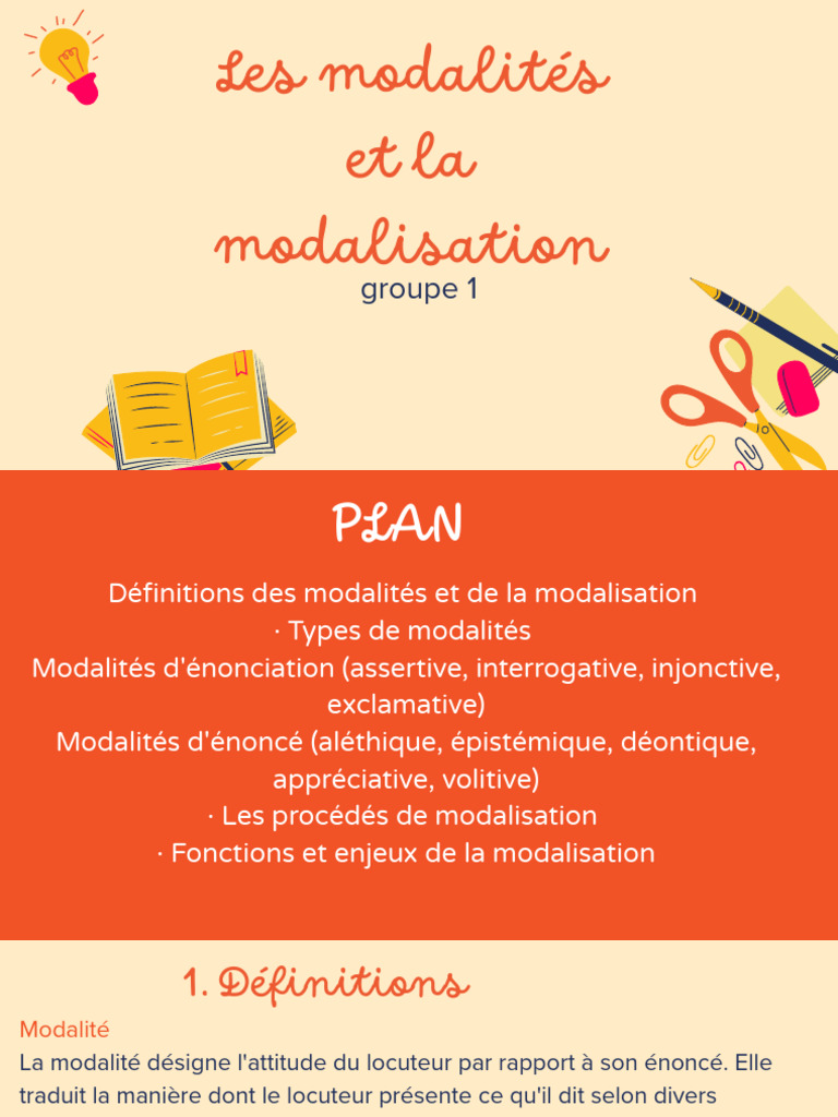 Modalités et modalisation du discours | PDF | Phrase | Verbe