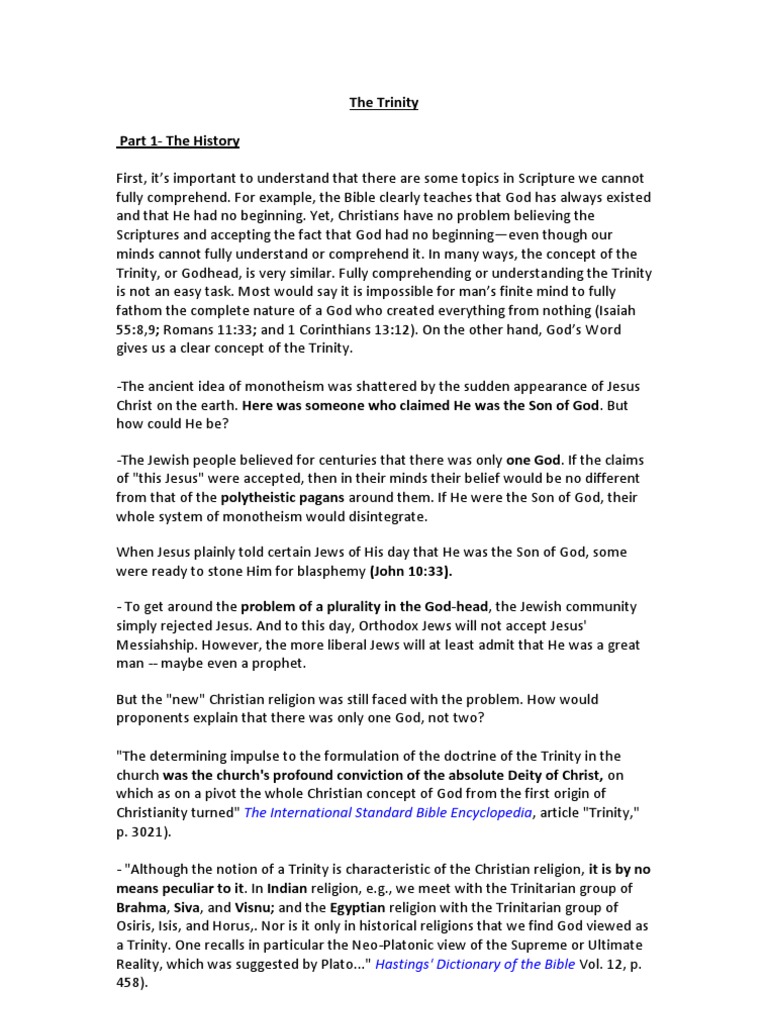 The Trinity Part 1-The History: The International Standard Bible ...