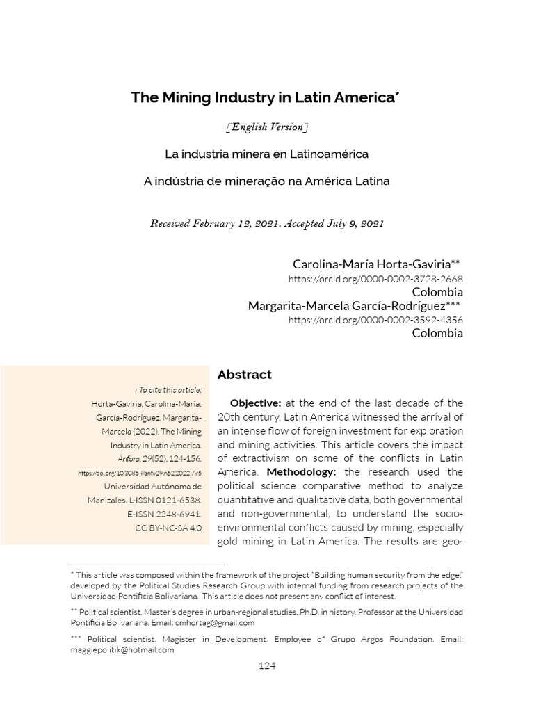 Impact of Mining in Latin America | PDF | Mining | Economies