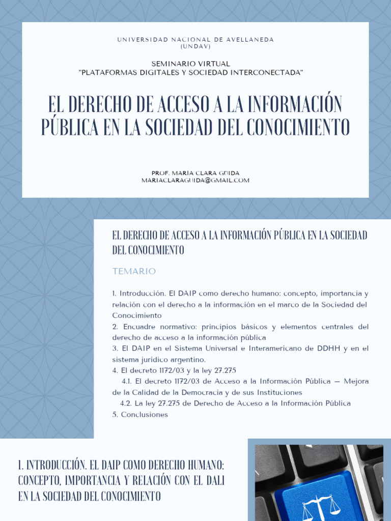 Derecho de Acceso a la Información Pública | PDF | Leyes de libertad de ...