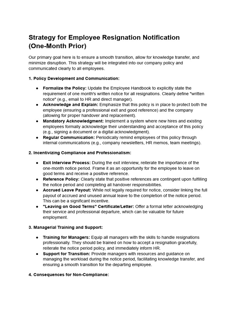 Employee Resignation Notification Strategy | PDF | Employment ...