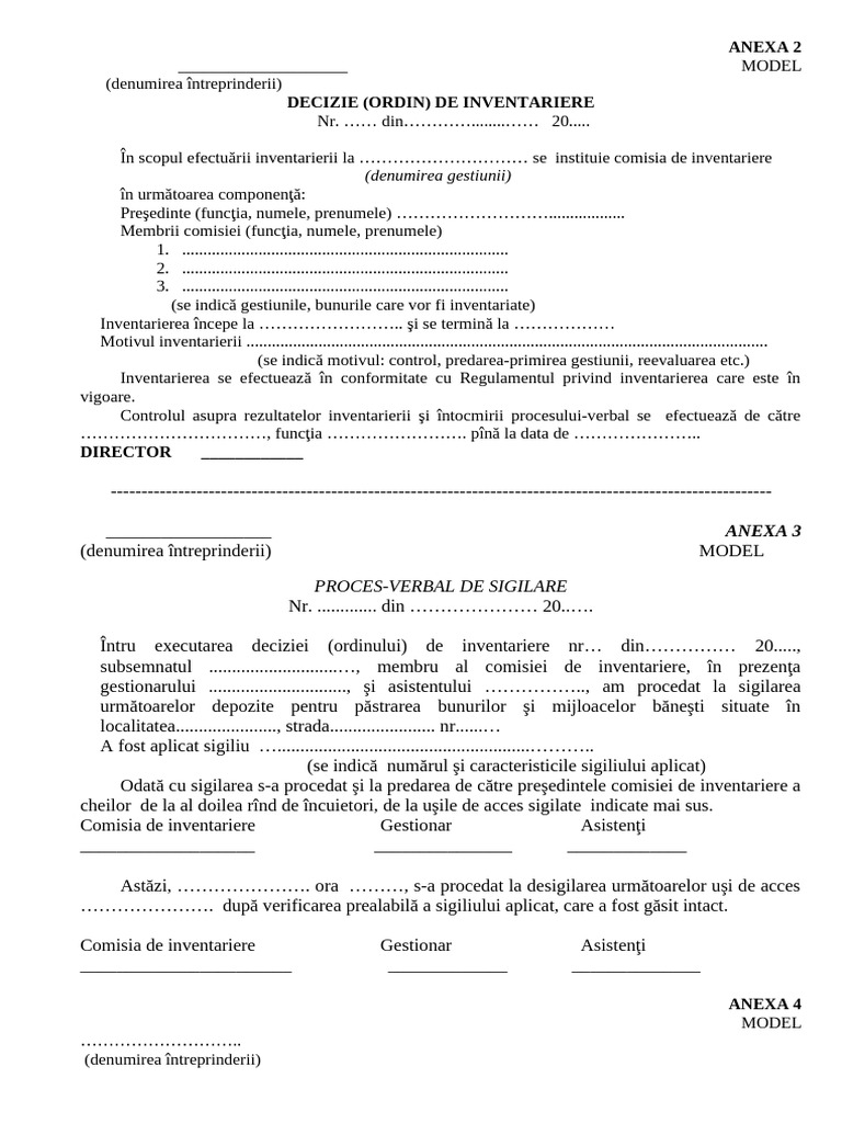 Documents - Tips - Modele Acte de Inventariere | PDF