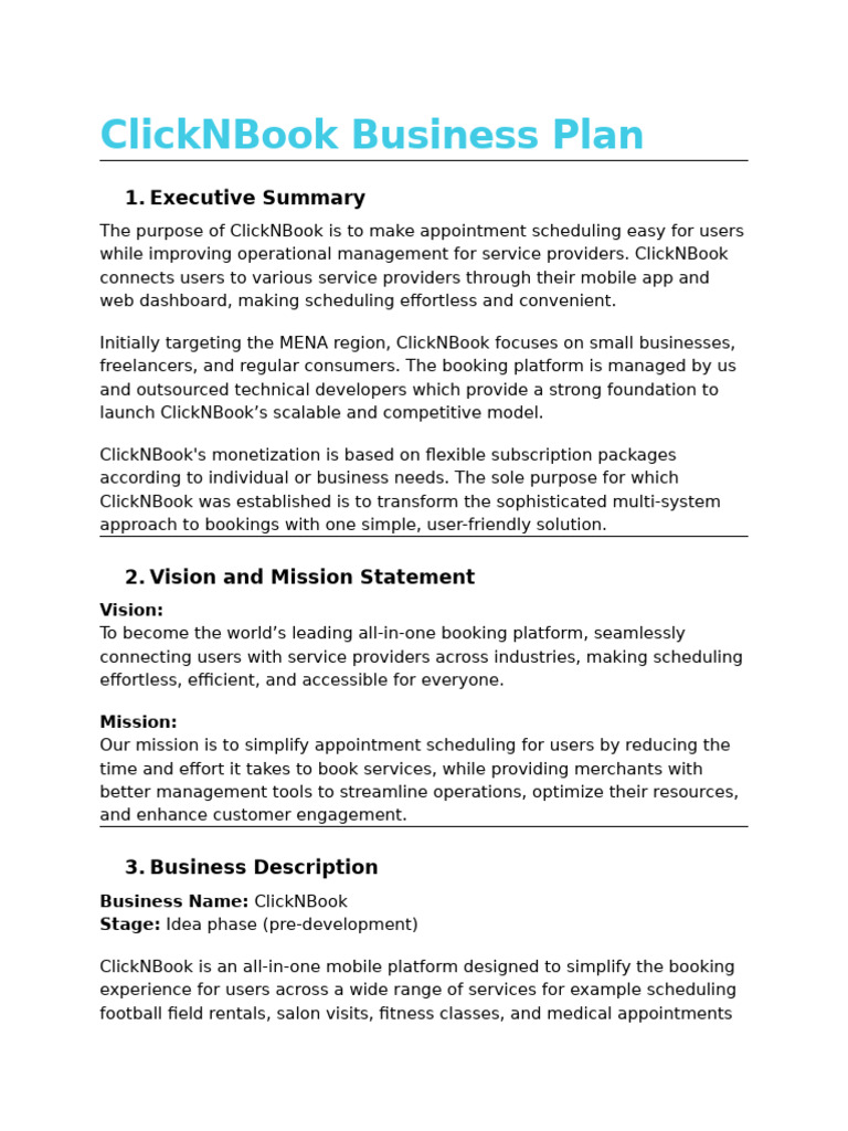 ClickNBook: MENA Appointment Scheduling Solution | PDF | Mobile App ...