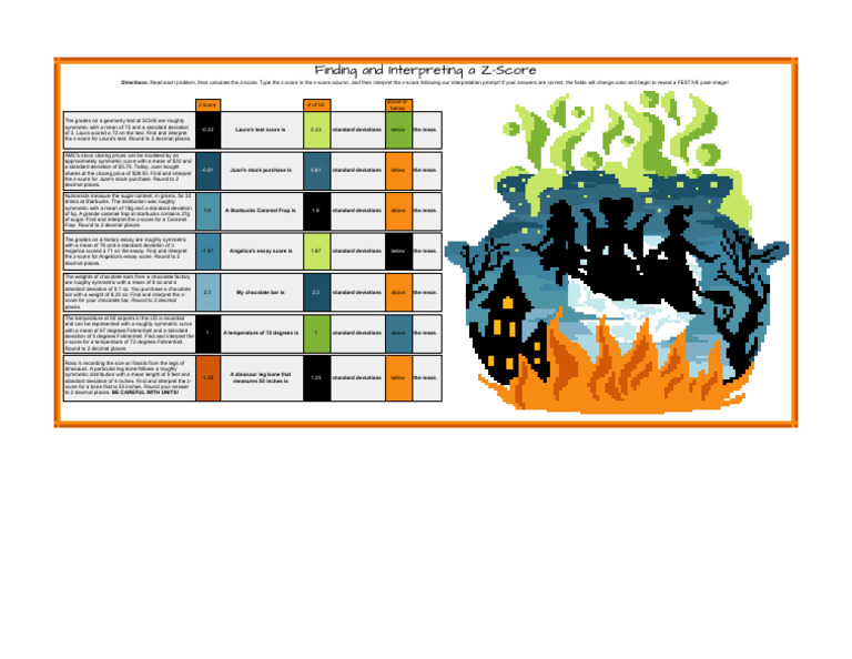 Finding and Interpreting A Z-Score - Tsai - Sheet1 | PDF | Standard ...