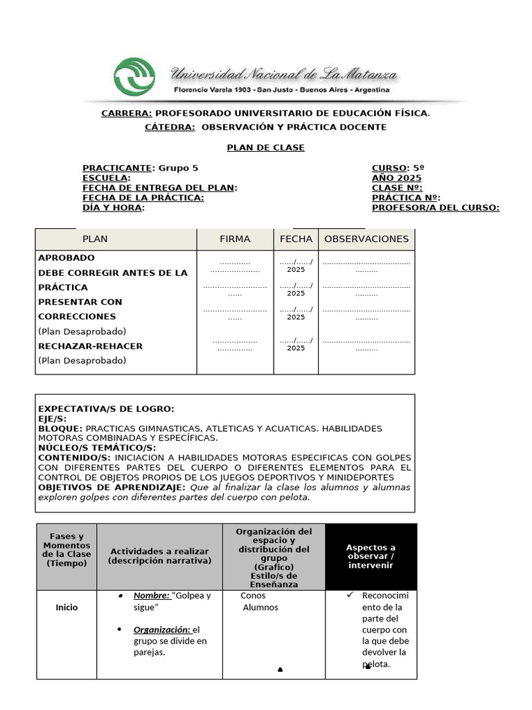 Copia de PLAN DE CLASE 2 | PDF | Aprendizaje