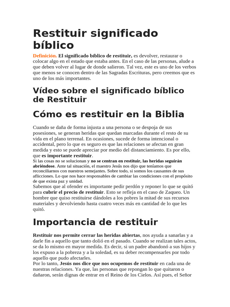 Significado bíblico de restituir | PDF | Pecado