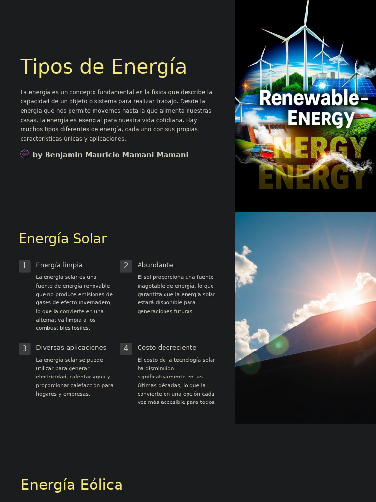 Tipos de Energía Renovable y Alternativa | PDF | Energía renovable ...