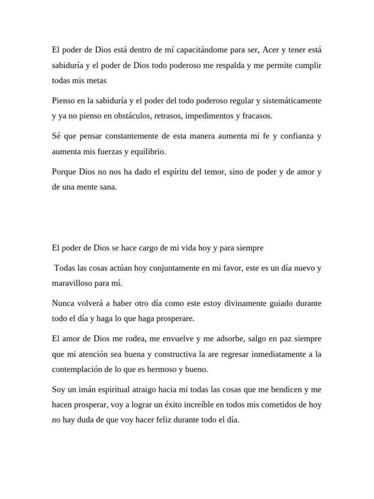 El poder de Dios está dentro de mí capacitándome para ser | PDF