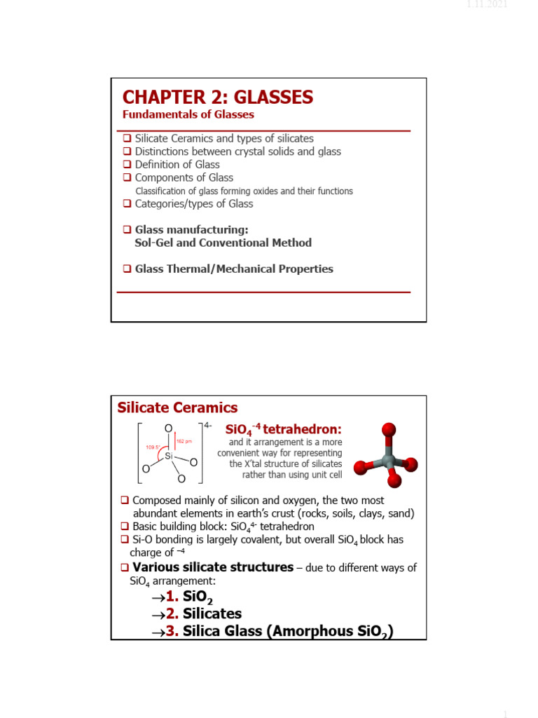 Understanding Glass: Types and Properties | PDF | Silicon Dioxide | Glasses