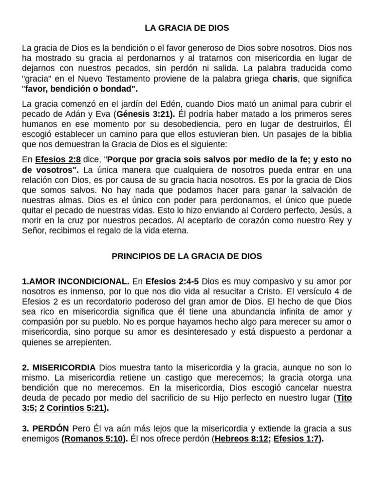 La Gracia de Dios en la Salvación | PDF | Natividad De Jesus | Jesús