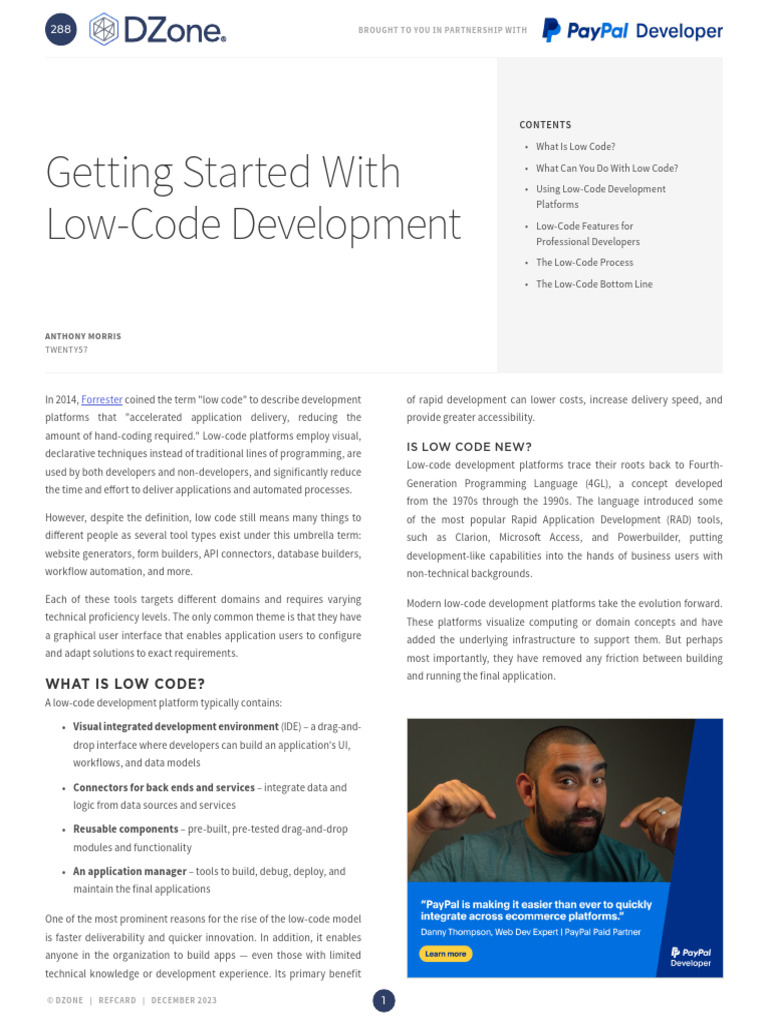 Sponsored DZ RC 288 Getting Started Low Code Devel | PDF | Software ...