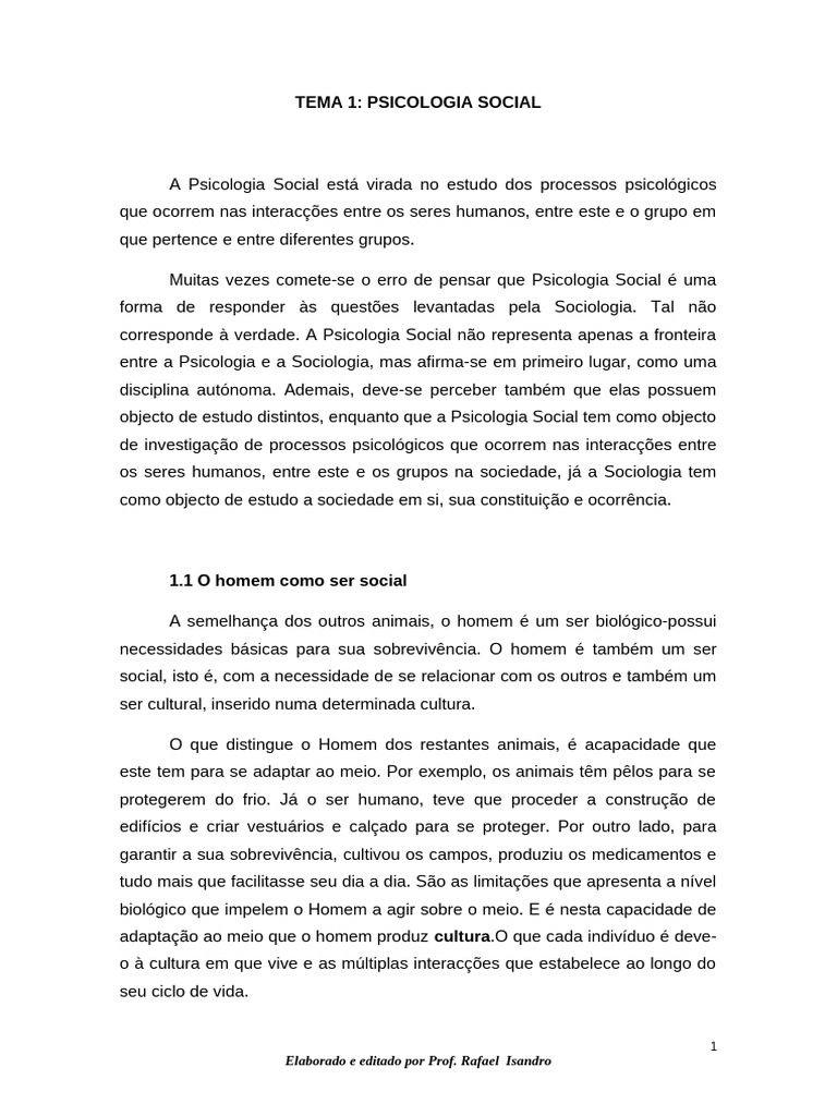 Psicologia Social: Interações e Grupos | PDF | Aprendizado | Liderança