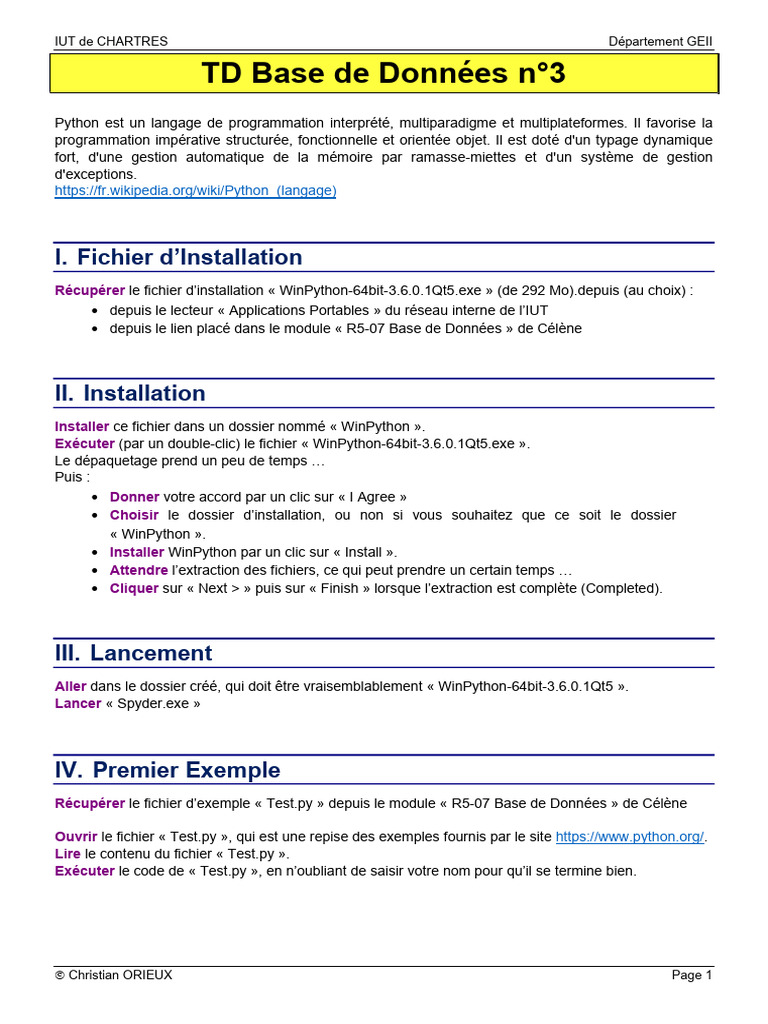 Installation de WinPython pour GEII | PDF